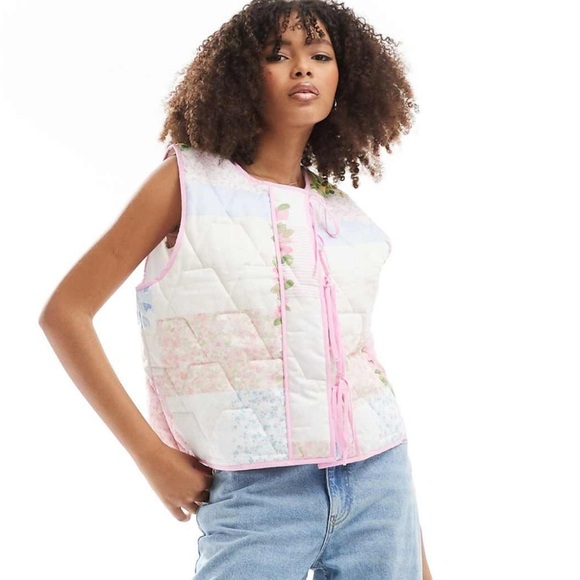 Floral Patchwork Quilted Vest - Picture 1 of 3